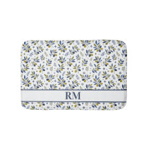 Watercolor French Country Olive Pattern Monogram