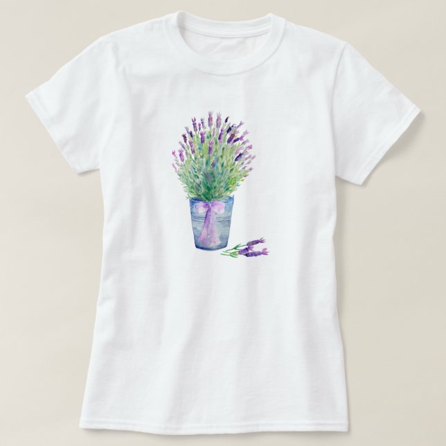 Watercolor French Lavender T Shirt (Design Front)