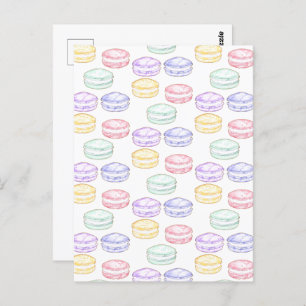 Watercolor French Macarons Postcard