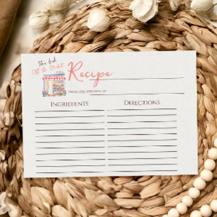 Watercolor Fresh Off Market Bridal Shower Recipe Card