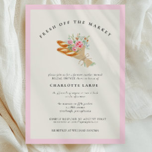 Watercolor Fresh Off the Market Bridal Shower  Invitation