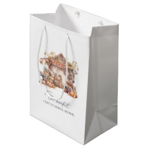 Watercolor, Fresh off the market bridal shower Medium Gift Bag