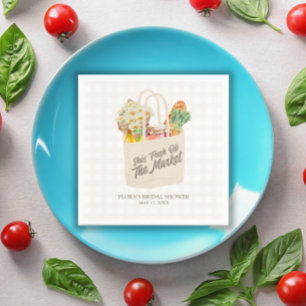 Watercolor Fresh Off the Market Bridal Shower Napkin