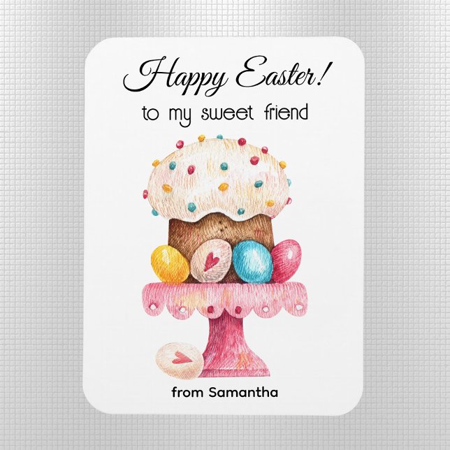 Watercolor Friend's Happy Easter Flexible Magnet (Creator Uploaded)