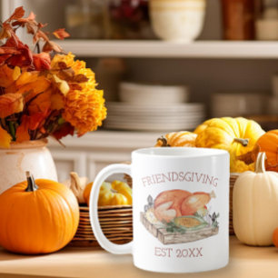 Watercolor Friendsgiving Turkey Mug