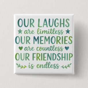 Watercolor Friendship Quote 2 Inch Square Button