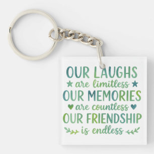 Watercolor Friendship Quote Keychain