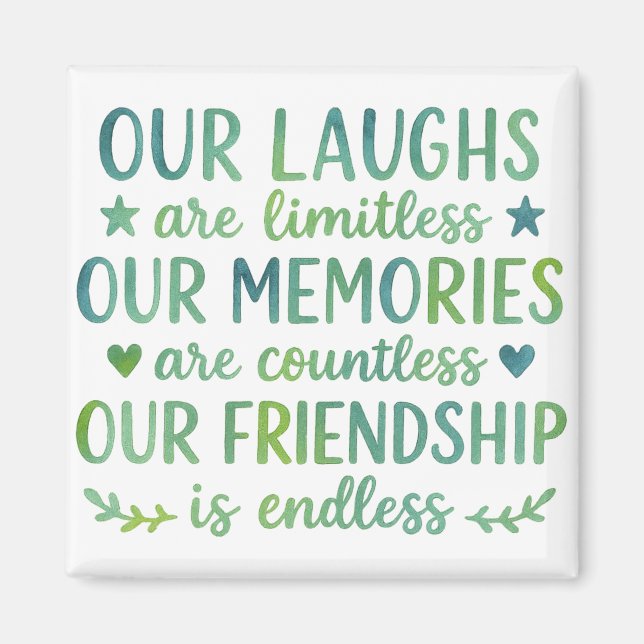 Watercolor Friendship Quote Magnet (Front)