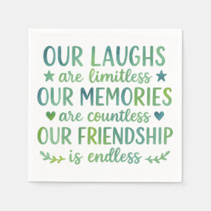 Watercolor Friendship Quote Napkin