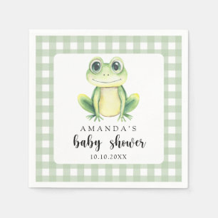 Watercolor Frog Baby Shower Napkin