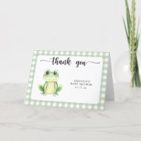 watercolor frog baby shower thank you
