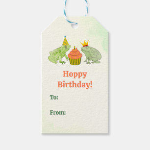 Watercolor Frog Pond Birthday Fun Hand-Illustrated Gift Tags