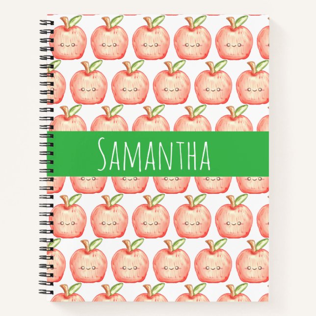  Watercolor Fruit Apple Notebook (Front)