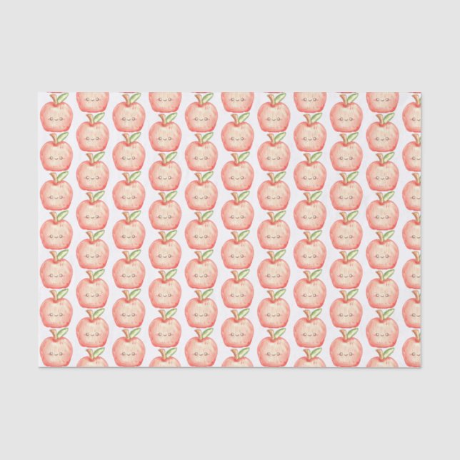  Watercolor Fruit Apple Tissue Paper (Front)