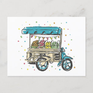 Watercolor Fruit Cart Postcard