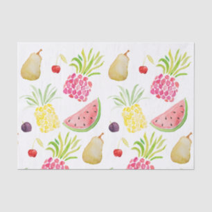 Watercolor fruit cherry pineapple watermelon tissue paper
