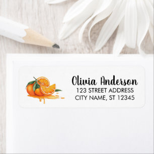 Watercolor Fruit Orange Return Address Label      