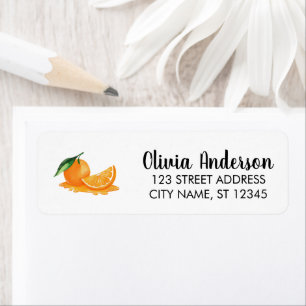 Watercolor Fruit Orange Return Address Label      