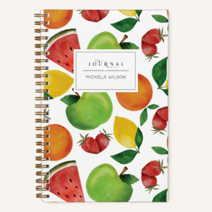 Watercolor Fruit Personalized Journal