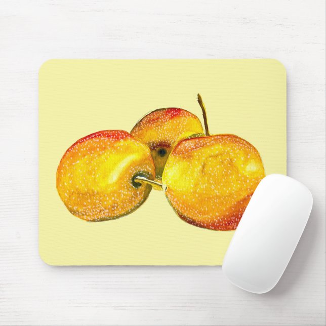 Watercolor fruit yellow pear fruit mouse pad (With Mouse)