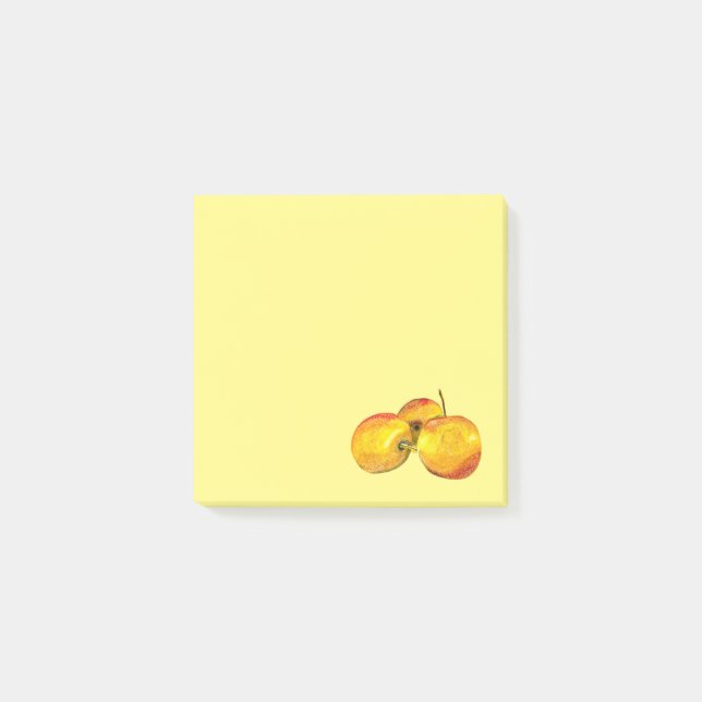 Watercolor fruit yellow pear fruit post-it notes (Front)