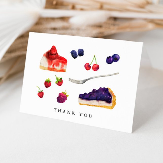 Watercolor Fruits and Cakes Thank You Card (Creator Uploaded)