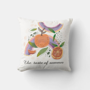 watercolor fruits throw pillow