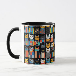 Watercolor Fun Cat Tie Cat Lover Animal  Mug