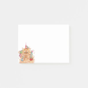 Watercolor Fun Grumpy Cat Kitten Christmas Post-it Notes