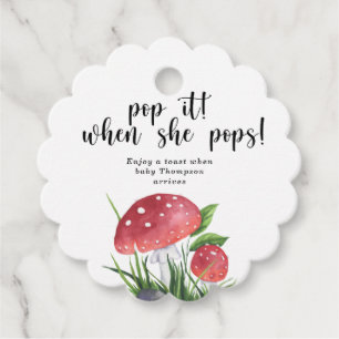 Watercolor fungi - pop it! when she pops! favour tags