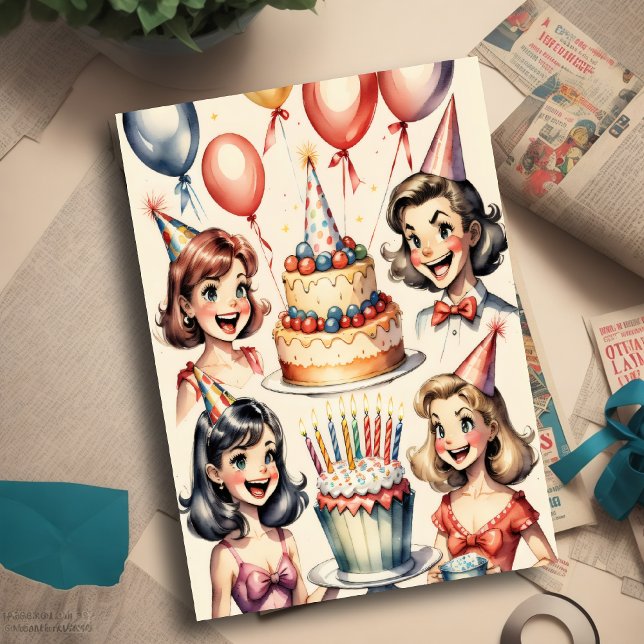 Watercolor Funny Comic Birthday Scene Invitation (Creator Uploaded)