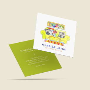 Watercolor Furniture Interior designer Upholsterer Square Business Card