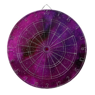 Watercolor Galaxies purple pink Dartboard