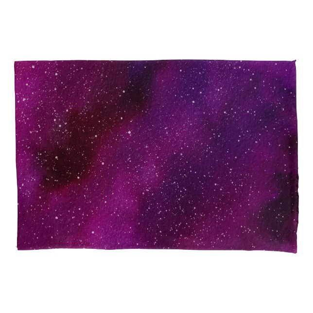 Watercolor Galaxies purple pink  Pillowcase (Front)