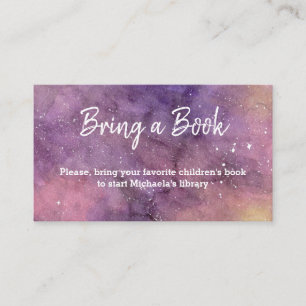 Watercolor Galaxy Baby Shower Bring a Book  Enclosure Card