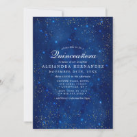 Watercolor Galaxy Cosmic Stars Starry Quinceañera