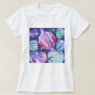 Watercolor Galaxy Patchwork T-Shirt