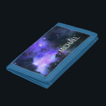 Watercolor Galaxy Personalized Name Space   Trifold Wallet<br><div class="desc">This design may be personalized in the area provided by changing the photo and/or text. Or it can be customized by clicking Personalize this Template and then choosing the click to customize further option and delete or change the colour of the background, add text, change the text colour or style,...</div>