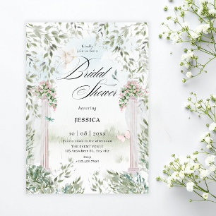 Watercolor garden bridal shower invitation