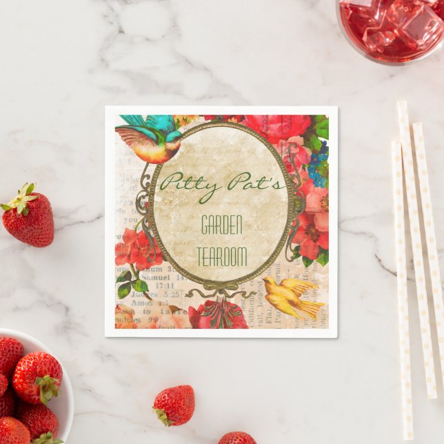 Watercolor Garden Floral Napkin (Insitu)