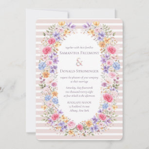 Watercolor Garden Flower Frame Wedding Invitation