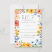 Watercolor Garden Flower Wedding Invitation
