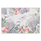 Watercolor Garden Flowers Butterfly Dragonfly