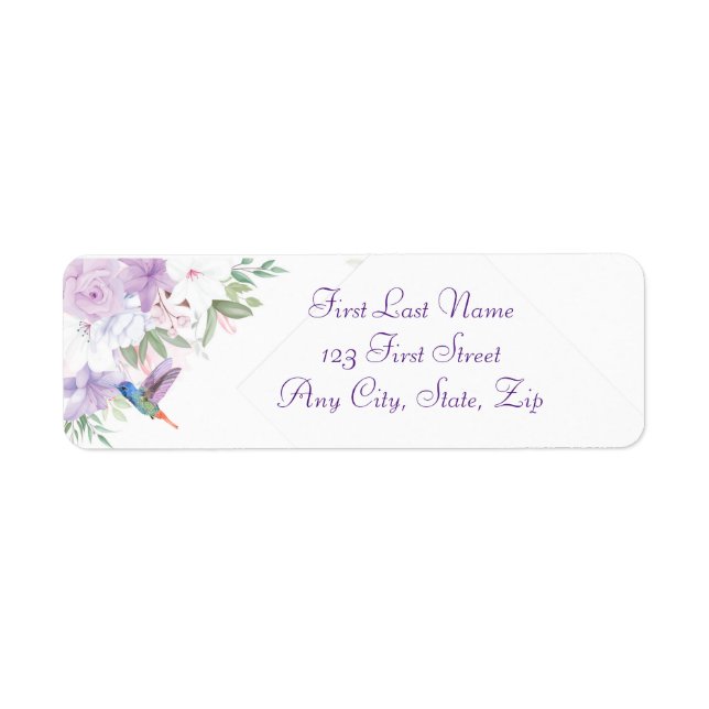 Watercolor Garden Flowers Hummingbird Bird  (Front)