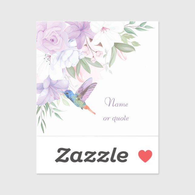 Watercolor Garden Flowers Hummingbird Bird  (Sheet)