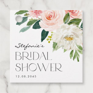 Watercolor Garden Flowers Spring Bridal Shower Favour Tags