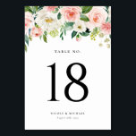Watercolor Garden Flowers Spring Wedding Table Number<br><div class="desc">Customizable table numbers card featuring watercolour floral bouquets of blush,  pink and white roses,  dahlias and peonies. Personalize by adding your details. These floral table numbers cards are perfect for weddings,  bridal showers,  birthday parties,  and more.</div>