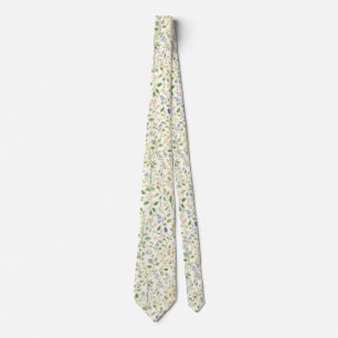 watercolor Garden Flowers Wildflower Spring Meadow Tie