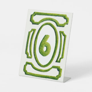 Watercolor Garden Hedge Table 6 Pedestal Sign