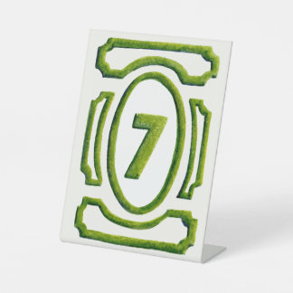 Watercolor Garden Hedge Table 7 Pedestal Sign